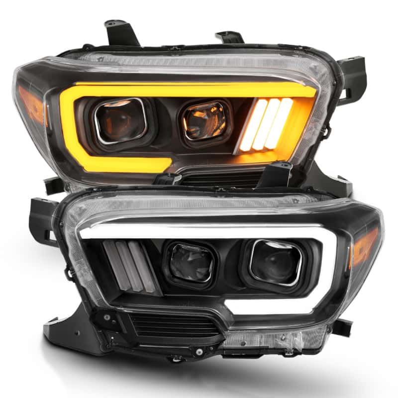 ANZO — ANZO 2016-2017 Toyota Tacoma Projector Headlights w/ Plank Style Switchback Black w/ Amber
Projector Headlights
Head Light Set - view 4