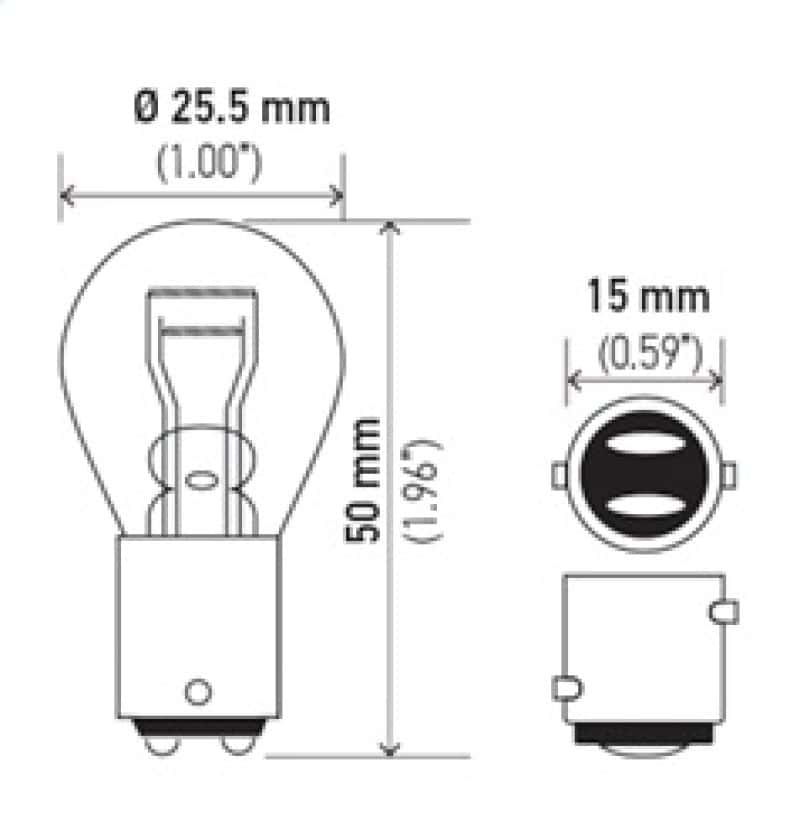 Hella — Hella Bulb 7537 24V 21/5W BAY15d S8
7537 Incan Bulb - view 6
