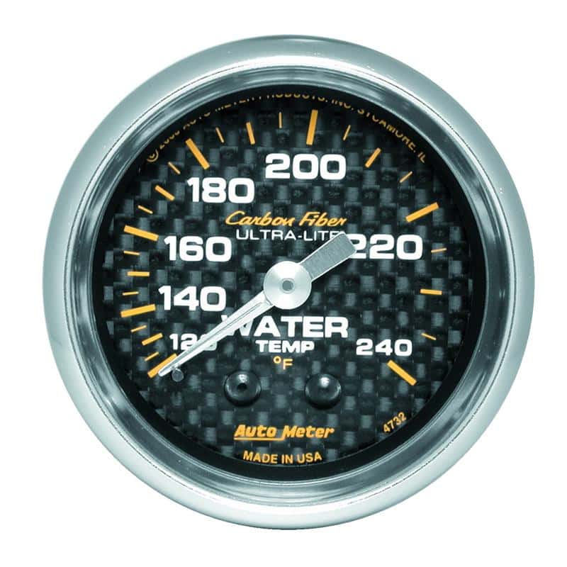 AutoMeter — Autometer Carbon Fiber 52mm 120-240 Deg F Mechanical Water Temp Gauge
GA 2" WTEMP 240 M CF - view 1