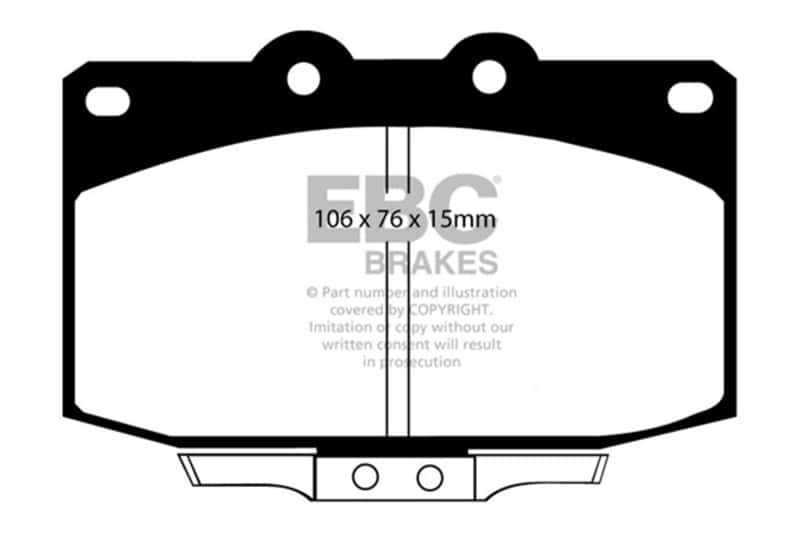 EBC — EBC 86-89 Mazda RX7 2.4 (1.3 Rotary)(Vented Rear Rotors) Yellowstuff Front Brake Pads
Disc Brake Pad - view 1