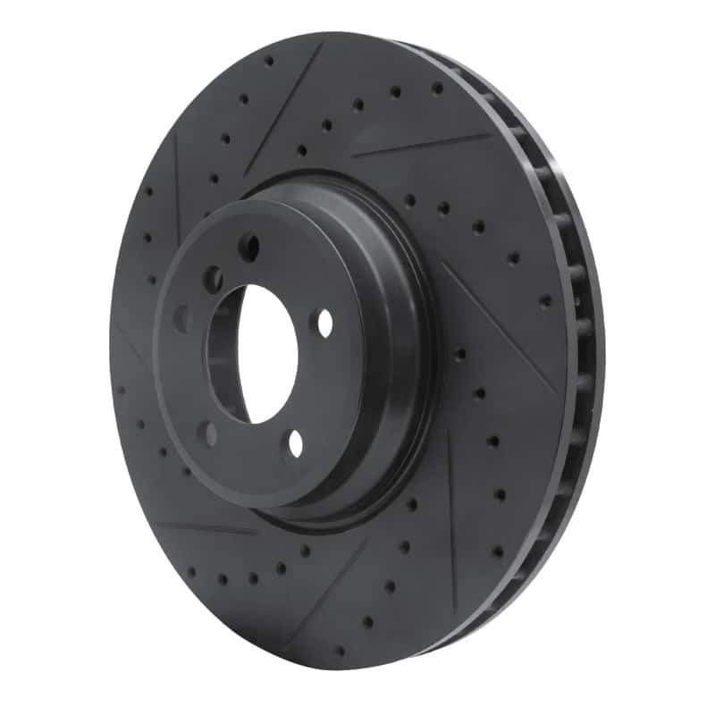 R1 Concepts — R1 2007-2008 BMW ALPINA B7 Front Left Drilled & Slotted Black Brake Rotor
R1 Brake Rotor Drill - view 2
