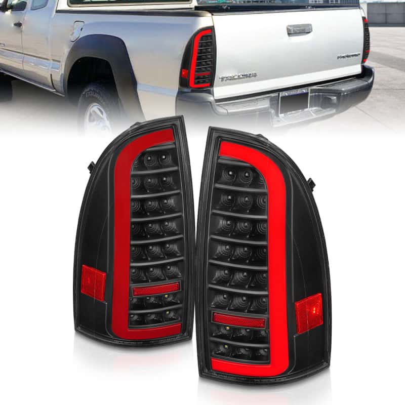 ANZO — ANZO 05-15 Toyota Tacoma Full LED Tail Lights w/Light Bar Sequential Black Housing Clear Lens - view 2