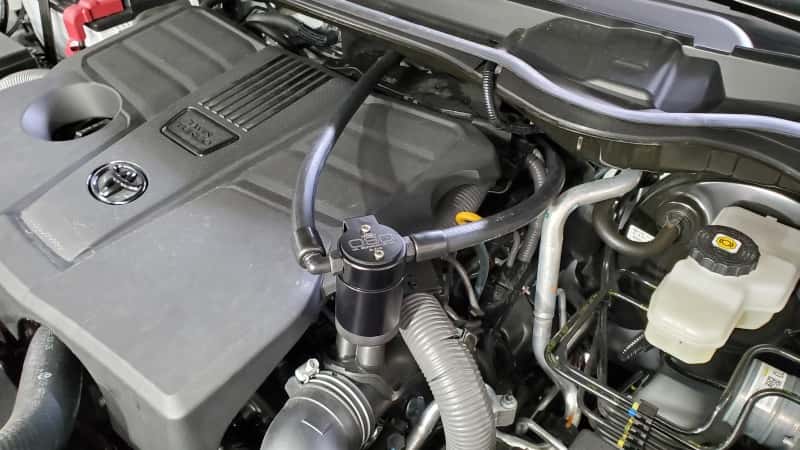 J&L — J&L 22-25 Toyota Tundra, 23-25 Sequoia 3.5L Turbo Oil Separator 3.0 Driver Side - Black Anodized
Oil Separator - view 2