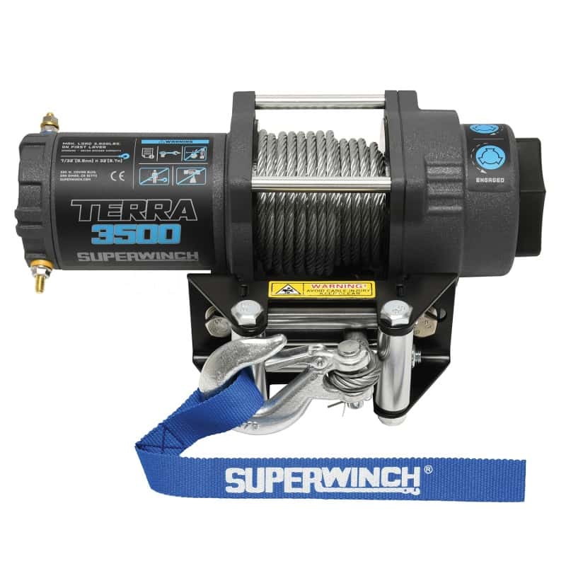 Superwinch — Superwinch 3500 LBS 12V DC 7/32 in x 32 ft Steel Rope Terra 3500 Winch - Gray Wrinkle - view 4