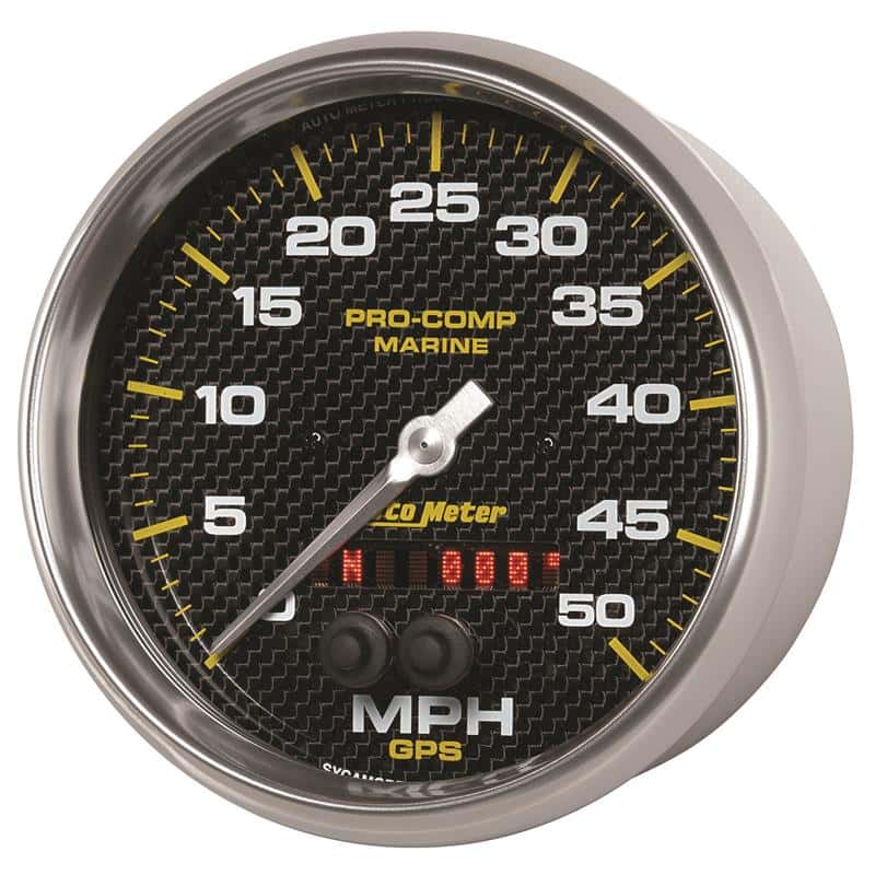 AutoMeter — Autometer Speedometer Gauge 5 inch 50MPH GPS Marine Carbon Fiber
5" SPD GPS 50 MCF - view 2