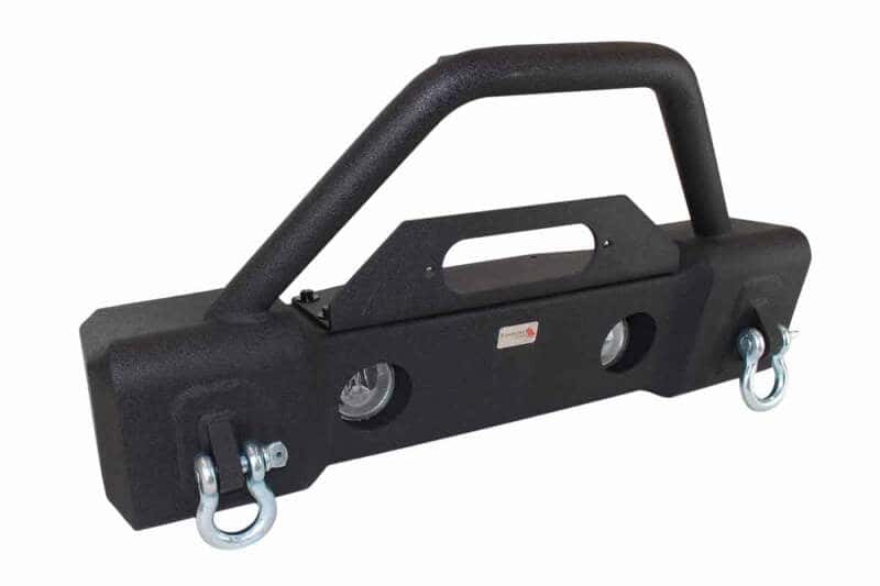 Fishbone Offroad — Fishbone Offroad 07-18 Jeep Wrangler JK Stubby Bumper W/Tube Guard - Black Textured Powdercoated - view 6