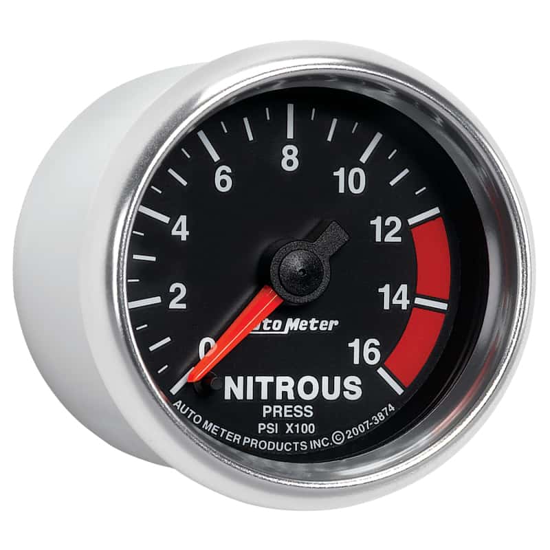 AutoMeter — Autometer GS 2 1/16in. 1600PSI Nitrous Fuel Pressure Gauge
2-1/16" NITROUS, 0-1 - view 11
