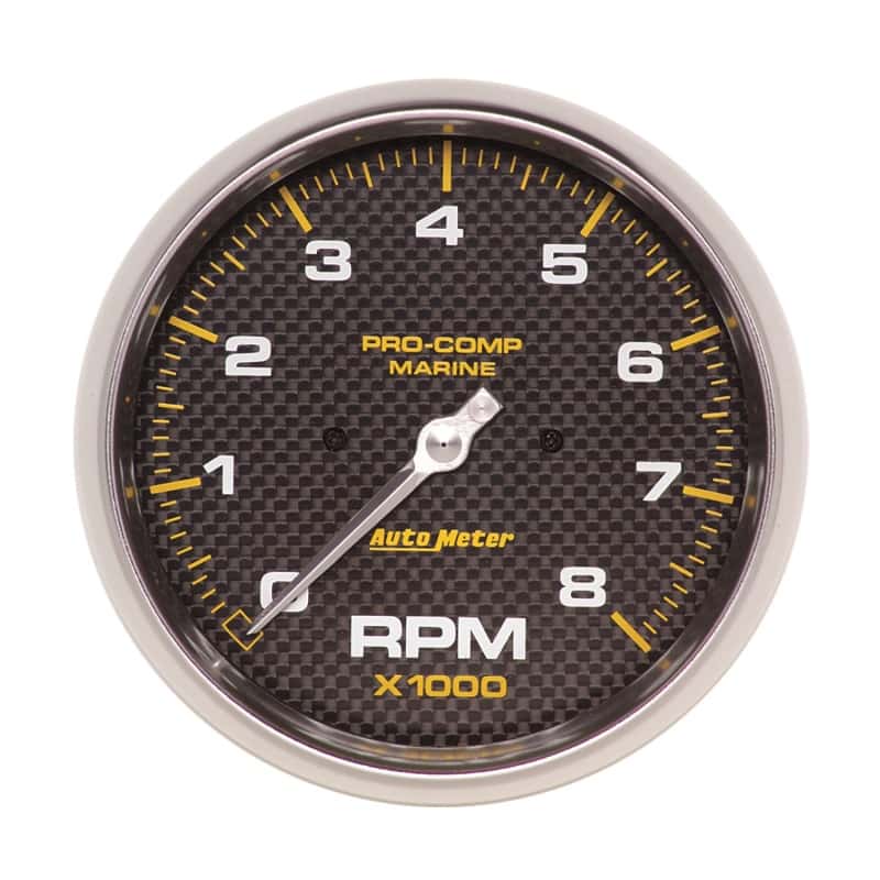 AutoMeter — AutoMeter Marine Carbon Fiber 5in In-Dash Tachometer 0-8000 RPM
GA 5" TACH 8KRPM MCF - view 2