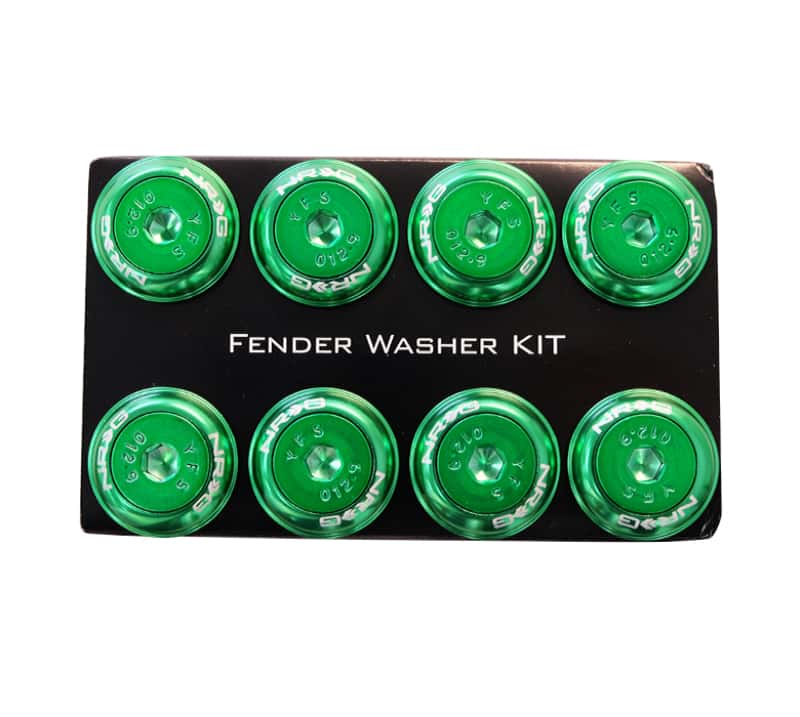 NRG — NRG Fender Washer Kit w/Color Matched M8 Bolt Rivets For Plastic (Green) - Set of 8 - view 1