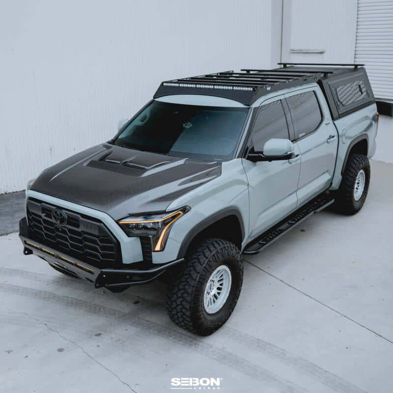 Seibon — Seibon 22-24 Toyota Tundra / 23-24 Toyota Sequoia RR-Style Carbon Fiber Hood - view 10