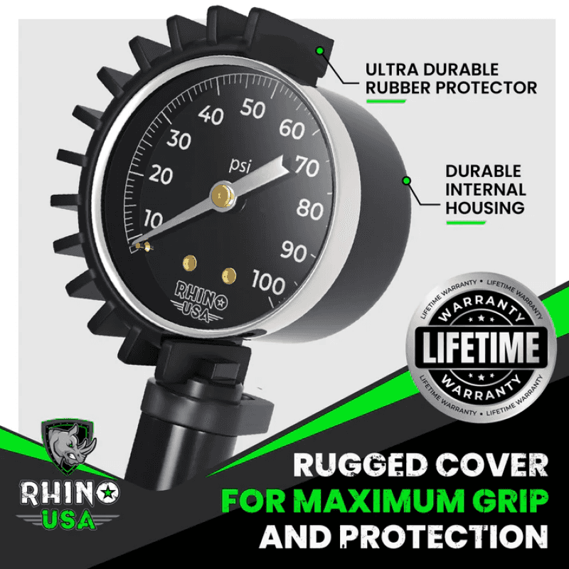 Rhino USA — Rhino USA 100 Psi Analog Tire Inflator Gauge
Tire Guage - view 3