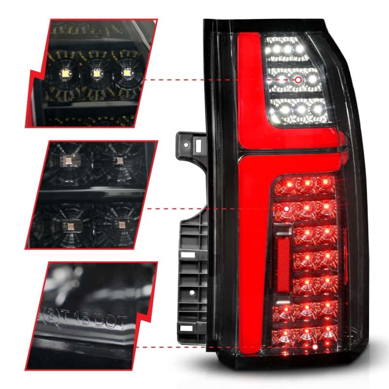 ANZO — ANZO 15-20 Chevrolet Tahoe Sequential LED Tube Taillights Black
Tail Light Set - view 4