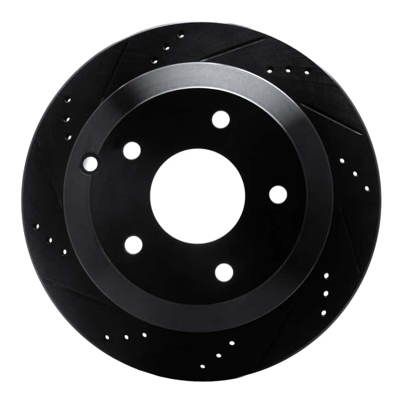 R1 Concepts — R1 05-06 Pontiac GTO Rear Left Drilled & Slotted Black Brake Rotor
R1 Brake Rotor Drill - view 1