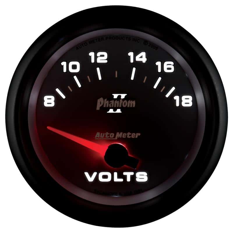 AutoMeter — Autometer Phantom II 2-5/8in 18V Electric Voltmeter Gauge
2-5/8" VOLTMETER, 8- - view 5