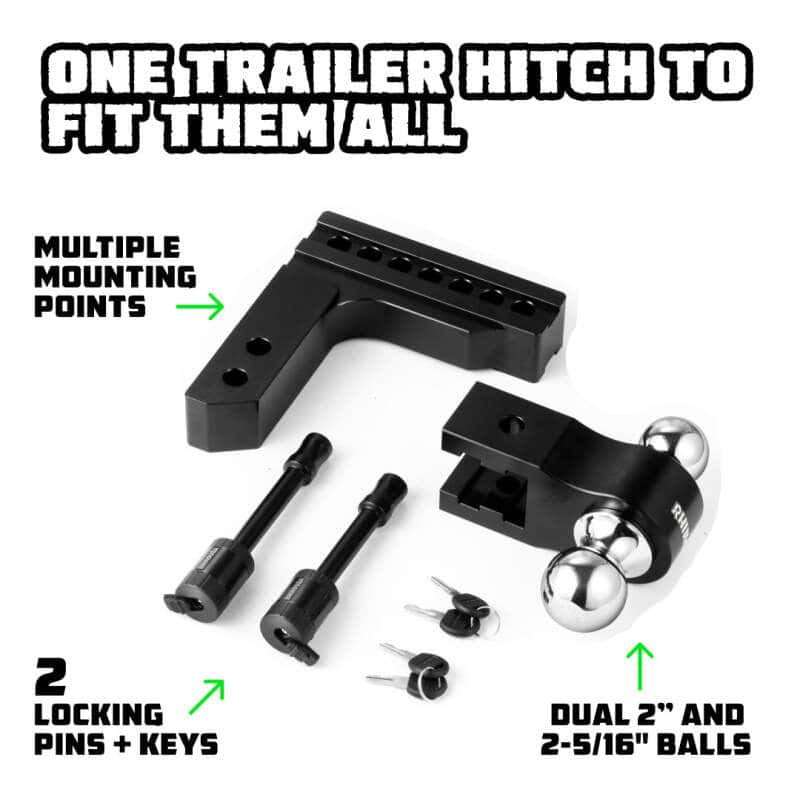 Rhino USA — Rhino USA 6In Heavy Duty Drop Hitch - 2In (Black)
Ball Mount - view 2