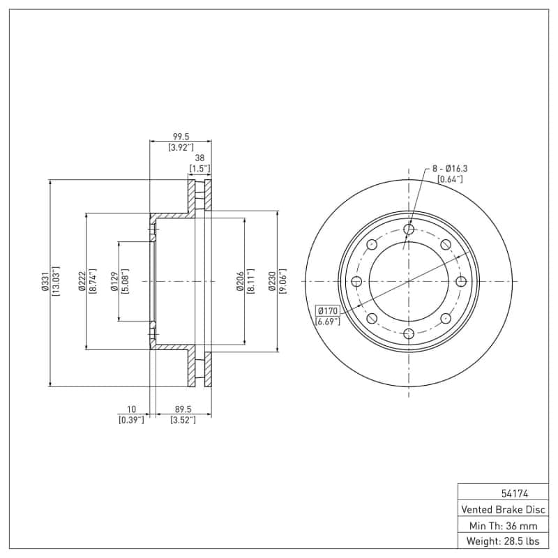 DFC — DFC 99-05 Ford F-250 4WD (Super Duty) Front GeoSPEC Coated Rotor
DFC Brake Rotor - view 6