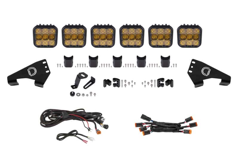 Diode Dynamics — Diode Dynamics 20-Present Polaris RZR SS5 Sport CrossLink Roof - Yellow Combo Lightbar Kit - view 1