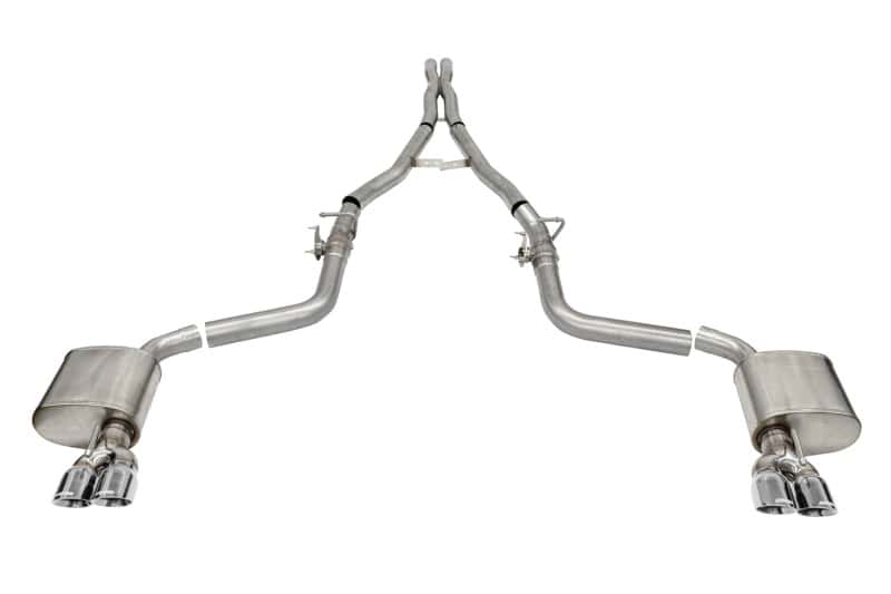 CORSA Performance — Corsa 15-23 Challenger SRT/Hellcat/Demon/Redeye 2.75in Valved CB DR Exit w/ Twin 3.5in Pol Pro Tips
Exhaust - view 2