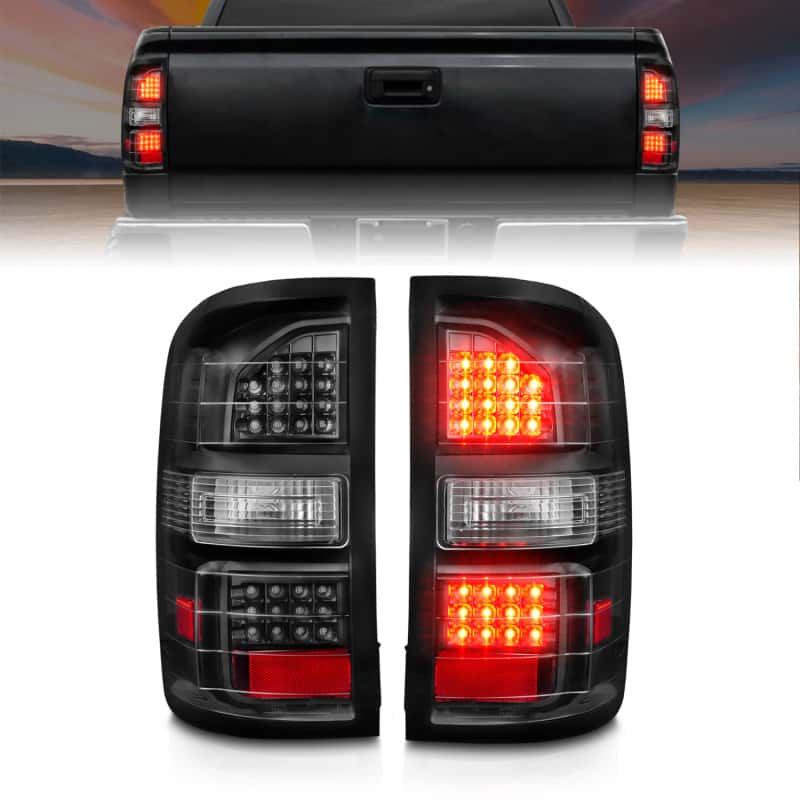 ANZO — ANZO 2014-2018 GMC Sierra LED Tail Lights Black Housing Clear Lens - view 1