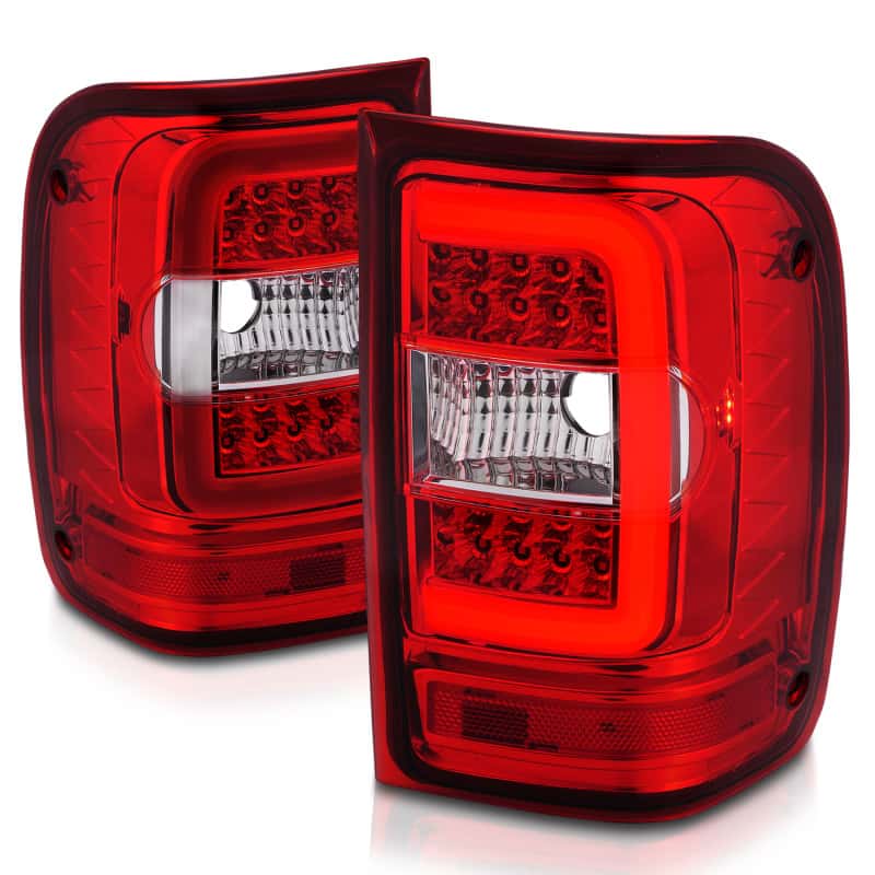 ANZO — ANZO 2001-2011 Ford  Ranger LED Tail Lights w/ Light Bar Chrome Housing Red/Clear Lens - view 5