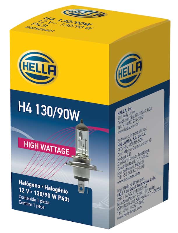 Hella — Hella H4 12V 130/90W Halogen Headlight Bulb - Universal
H4 130/90W Hal Bulb - view 9
