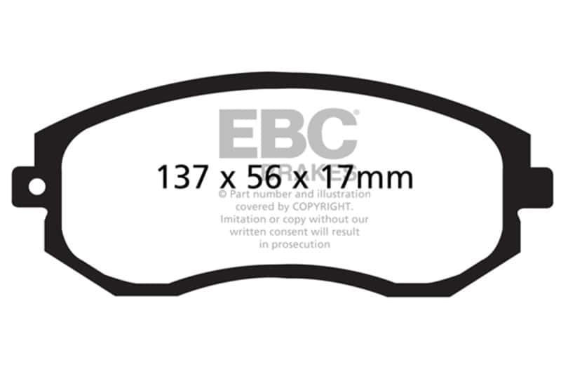 EBC — EBC 12+ Scion FR-S 2 Yellowstuff Front Brake Pads
Disc Brake Pad - view 3
