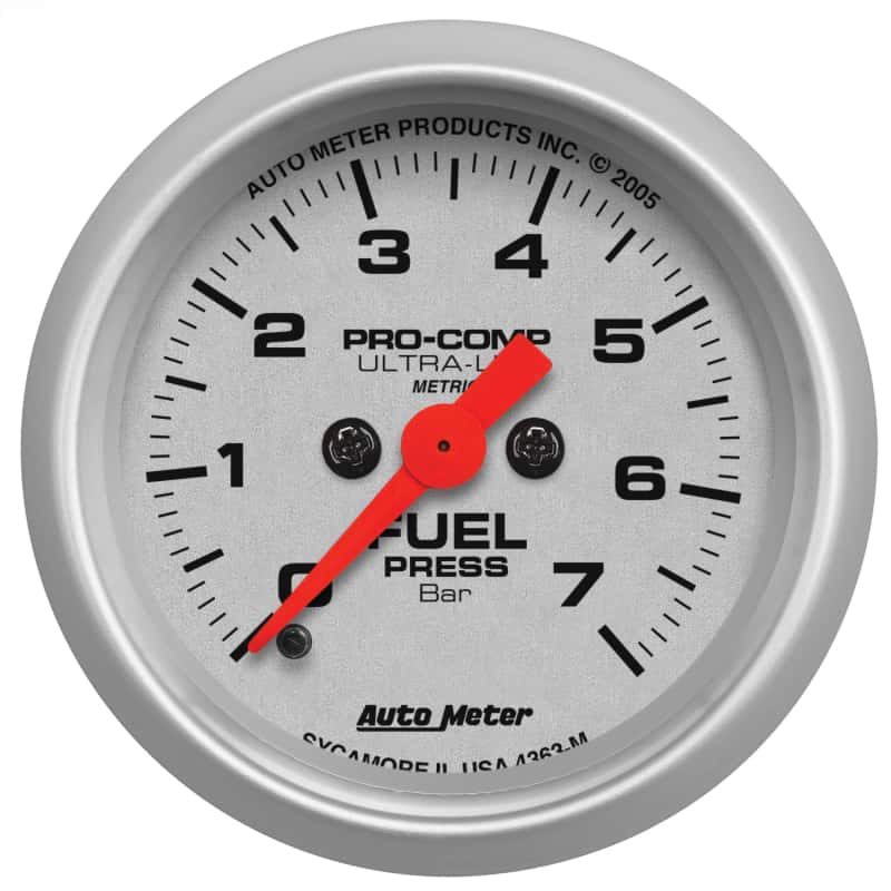 AutoMeter — AutoMeter Gauge Fuel Pressure 2-1/16in. 7 Bar Electric Ultra-Lite
2" FUEL PRESS, 0-7 B - view 1