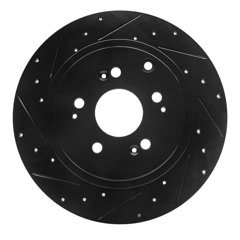 R1 Concepts — R1 06-14 Honda Ridgeline Rear Left Drilled & Slotted Black Brake Rotor
R1 Brake Rotor Drill - view 1