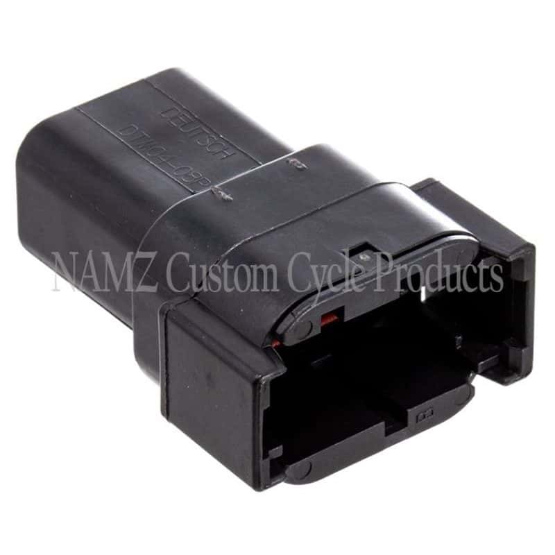 NAMZ — NAMZ Deutsch DTM 8-Position Receptacle w/8 Stamped Terminals & Wedgelock - Black (HD 74108-98BK) - view 1