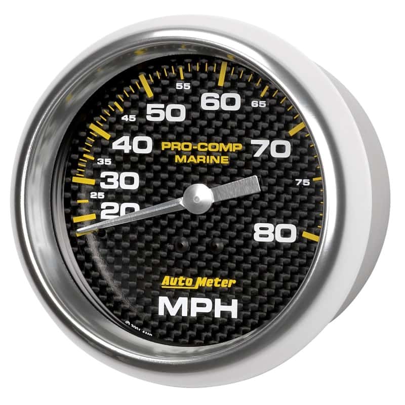 AutoMeter — Autometer Gauge Speedometer 3-3/8in 80MPH Mechanical Marine Carbon Fiber
3.4" SPD MECH 80 MCF - view 5