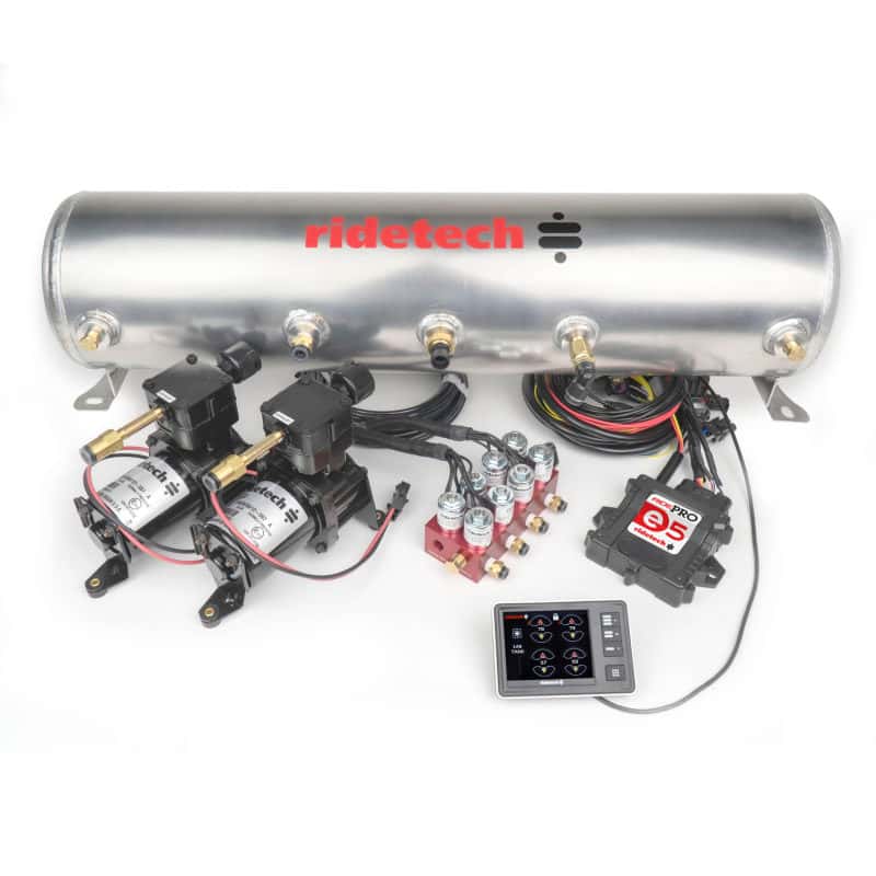 Ridetech — Ridetech RidePro E5 Air Ride Suspension Control System 5 Gallon Dual Compressor 1/4in Valves
Comp. Kit 5 Gallon R - view 2