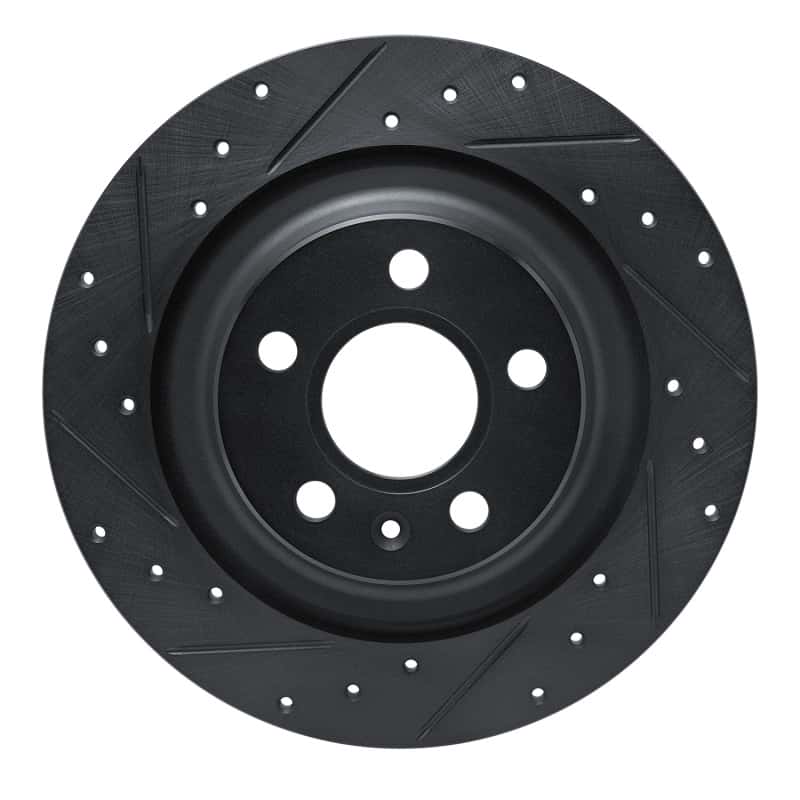 R1 Concepts — R1 -25 Volvo XC40 Rear Left Drilled & Slotted Black Brake Rotor
R1 Brake Rotor Drill - view 1