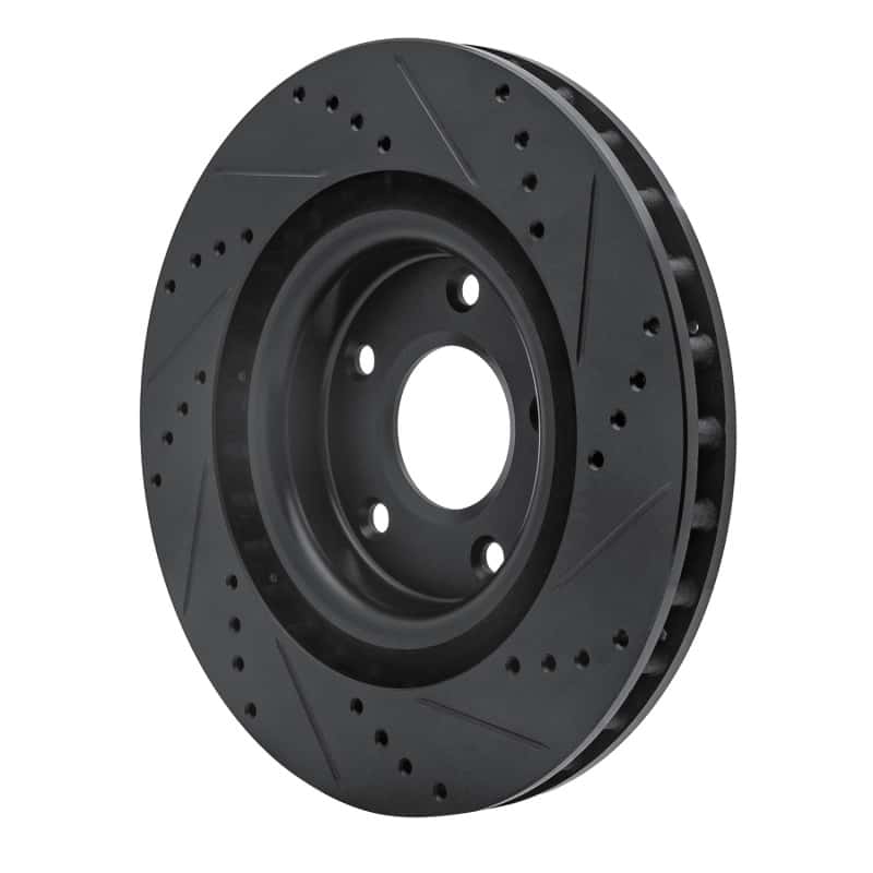 R1 Concepts — R1 05-13 Cadillac XLR Front Left Drilled & Slotted Black Brake Rotor
R1 Brake Rotor Drill - view 4