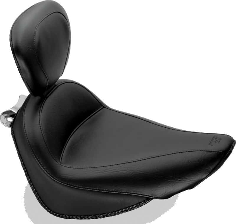 Mustang Motorcycle — Mustang 00-15 Harley Softail Standard Rear Tire Standard Touring Solo Seat w/Driver Backrest - Black - view 2