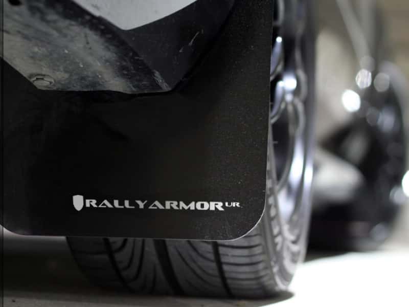 Rally Armor — Rally Armor 08-10 Subaru WRX / 08-11 Impreza 2.5i (Hatch/Sedan) Black UR Mud Flap w/White Logo
Mud Flap - view 2