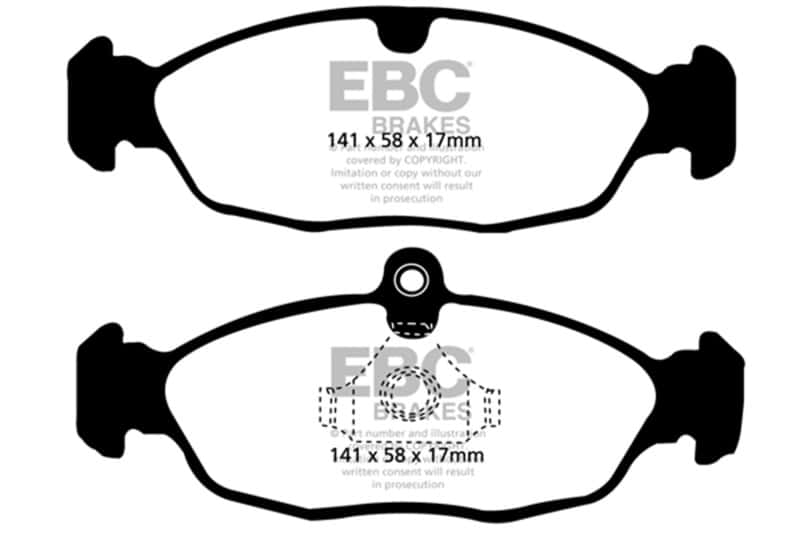 EBC — EBC 95-02 Jaguar XJR 4.0 Supercharged Ultimax2 Rear Brake Pads
Disc Brake Pad - view 1