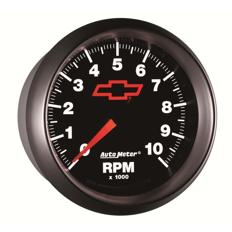 AutoMeter — AutoMeter Gauge Tachometer 3-3/8in. 10K RPM In-Dash Chevy Red Bowtie Black
3-3/8" TACH, 10,000 - view 13