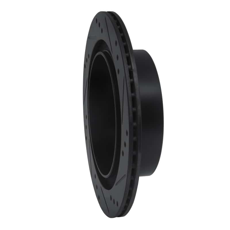 R1 Concepts — R1 02-06 Infiniti M45 Rear Left Drilled & Slotted Black Brake Rotor
R1 Brake Rotor Drill - view 4