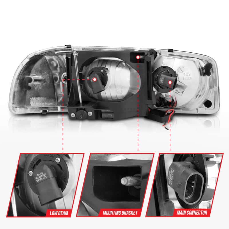 ANZO — ANZO 99-17 GMC Sierra/Denali Headlights Black Amber (w/C Light Bars)
Head Light Set
HdLtSet - view 5