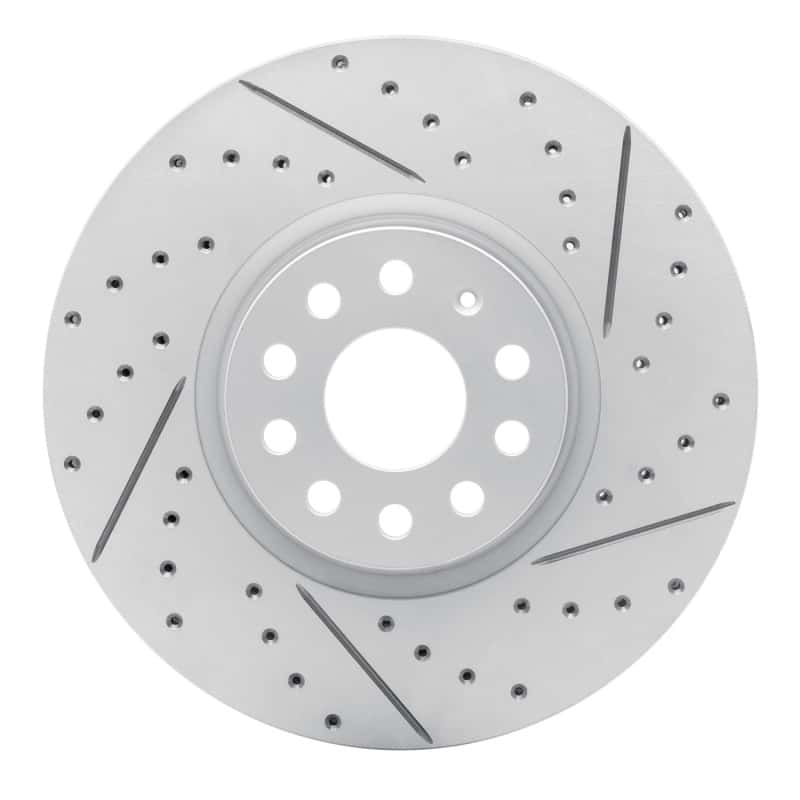 R1 Concepts — R1 18-25 Volkswagen Atlas Front Right Drilled & Slotted Geo-Carbon Rotor - view 1
