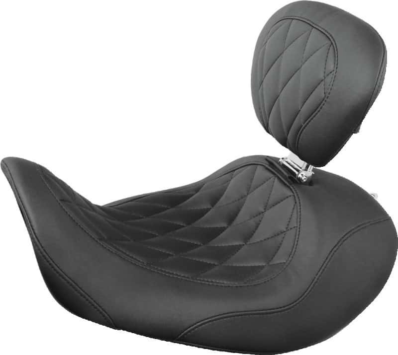 Mustang Motorcycle — Mustang 09-17 Yamaha V-Star 950, 950 Tourer Std Touring 2PC Seat w/Driver Backrest - Black - view 3