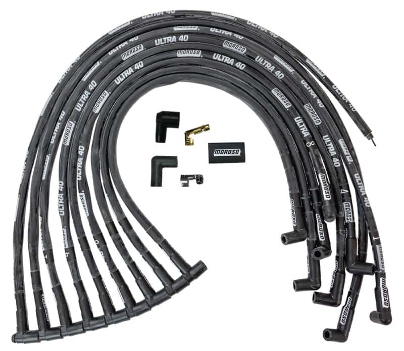 Moroso — Moroso Chevrolet Big Block Ignition Wire Set - Ultra 40 - Sleeved - HEI - 90 Degree - Black - view 2