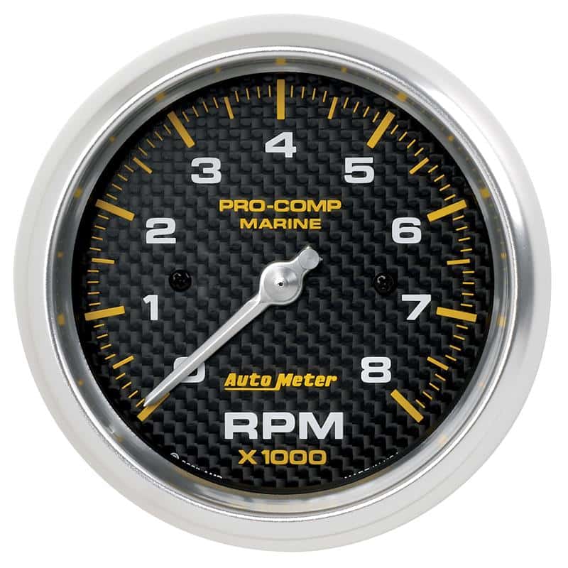AutoMeter — Autometer Marine Carbon Fiber 3-3/8in 8k RPM Tachometer
3.4" TACH 8KRPM MCF - view 2