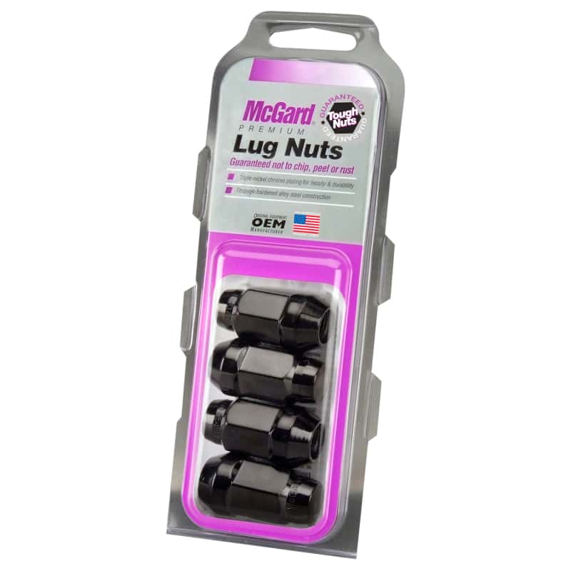 McGard — McGard Hex Lug Nut (Cone Seat Bulge Style) M14X1.5 / 22mm Hex / 1.635in. Length (4-Pack) - Black - view 3
