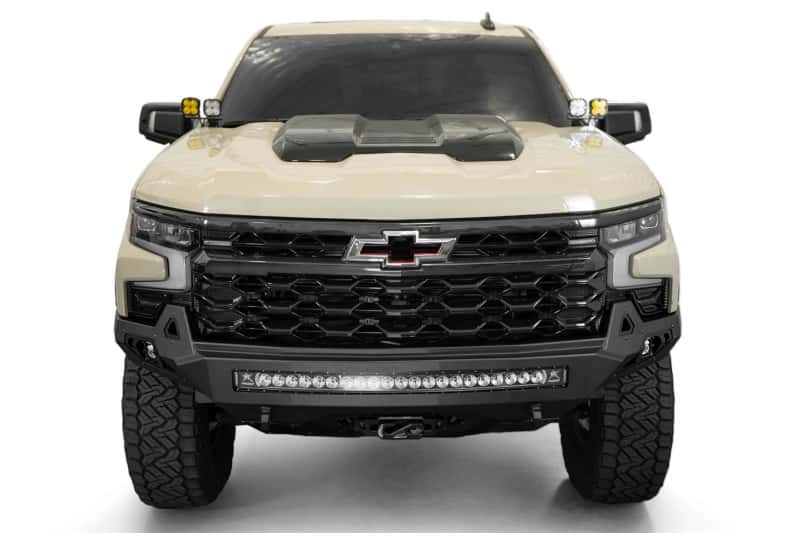 Addictive Desert Designs — Addictive Desert Designs 2022+ Chevy Silverado 1500 ZR2 Stealth Fighter Front Bumper
Bumper- Front - view 3