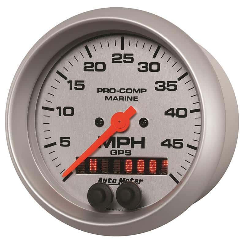 AutoMeter — Autometer Marine Silver Ultra-Lite 3-3/8in 50MPH GPS Speedometer Gauge
3.4" SPD GPS 50 MS - view 2