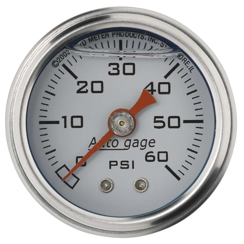 AutoMeter — Autometer AutoGage 1.5in Liquid Filled Mechanical 0-60 PSI Fuel Pressure Gauge - White
Ga Press 60psi Wht - view 1