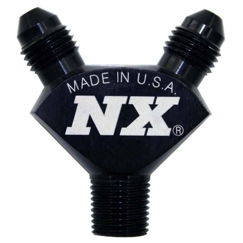 Nitrous Express — Nitrous Express 1/8NPT x 3AN x 3AN Billet Pure-Flo Y Fitting - Black
Pure-Flo Y Fitting
AdptFitting - view 3
