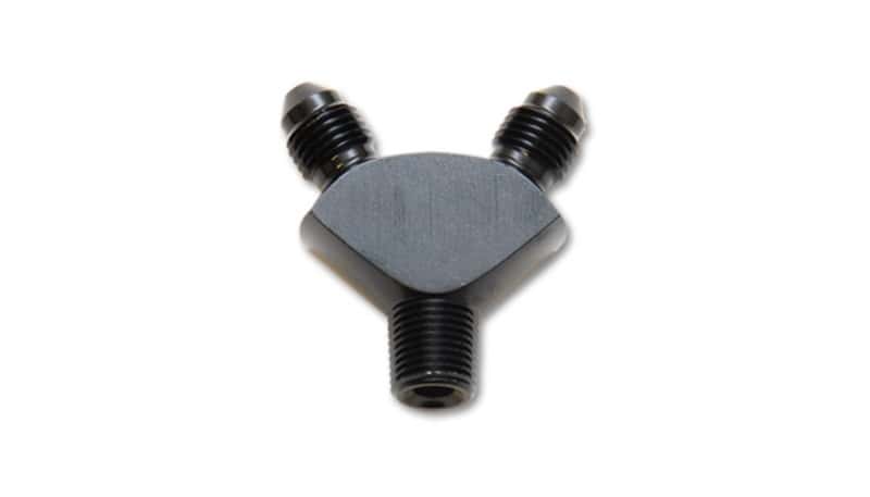 Vibrant — Vibrant -3AN x -3AN x 1/8in NPT Y-Adapter Fitting - Aluminum
1/8"NPTxdual3ANYAdpt
1/8NPTxDual-3ANY-Adp
AN Fitting - view 1