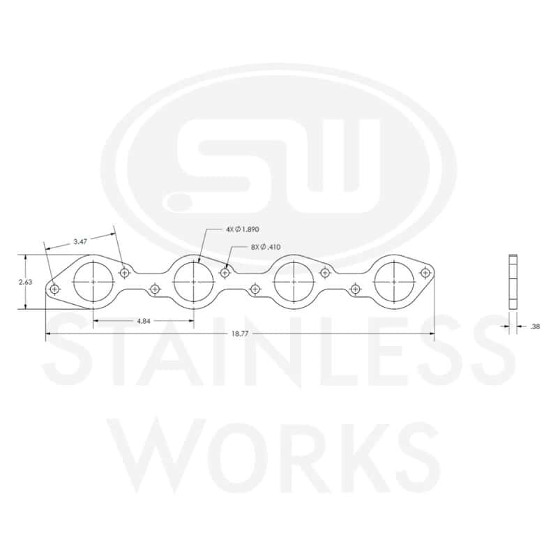 Stainless Works — Stainless Works Big Block Chevy Round Port Header 304SS Exhaust Flanges 1-7/8in Primaries
Header Flange
HFBBC188
 - view 3
